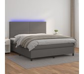 Somier de láminas con colchón y led gris 180x200 cm