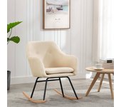 Silla mecedora | sillón balancín relax | sillón de salón de tela crema cfw184969