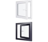 Ventana de pvc - lxh 700x700 mm - acristalamiento triple - interior bicolor blanco / exterior antracita - manilla derecha