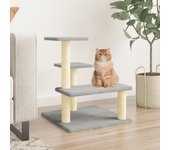 Vidaxl rascador para gatos con postes de sisal gris claro 61 cm