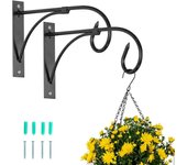 2 soportes para cestas colgantes: ganchos metálicos para colgar plantas, faroles o cestas en el jardín.