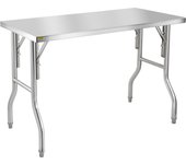 Vevor mesa plegable de acero inoxidable de 48 x 24 x 33,5 pulgadas con carga de 661 libras