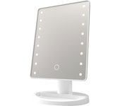 Espejo de maquillaje con 16 luces led. sensor táctil, rotación 180°. 27x16x17 cm. color: blanco dam