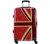 Maleta de viaje mediana para viajar en avión 4 ruedas giratorias candado de combinación (mediana - inglaterra - rojo)