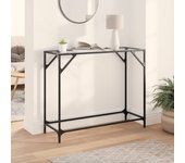 Mesa consola con tapa de cristal transparente 98x35x81cm acero
