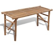 Banco de jardín plegable 118 cm bambú