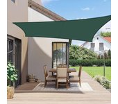 Vela de sombra rectangular de 3 x 4 m, impermeable, de pes, color verde, con 95 % de protección uv para patio y jardín al aire libre.
