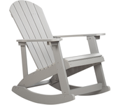Beliani silla mecedora de jardín adirondack gris claro