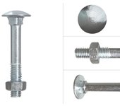 Tornillos carroceros galvanizados m12 x 70 mm - 50 unidades