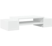 Soporte de monitor | soporte de pantalla con almacenaje madera blanco 70x27x15 cm cfw310778