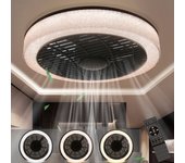 Zmh ventilador de techo con luz y control remoto, silencioso, para dormitorio, temporizador y regulable.