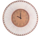 H&h reloj de pared de bambú oscuro cm 81x4
