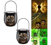 Linternas solares colgantes para exteriores, farol solar impermeable ip65, linterna decorativa de hierro, 2 ud.