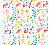 Papel pintado floral multicolour