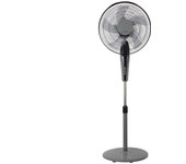 Ventilador de pie borlon negro/gris 3 vel.55w 5x2aspas orientable+ remoto+ temporizador regx43x40 cm