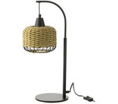 Farol de metal y fibra verde 17x17x52 cm
