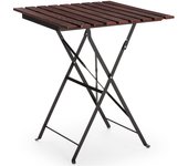 Mesa de jardín plegable agata de madera y metal negro