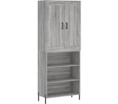 Aparador alto | aparador de comedor | armario de cocina madera contrachapada gris sonoma 69,5x34x180 cm cfw75495