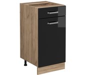 Vicco mueble bajo de cocina r-line, negro brillo intenso, 40 cm sin encimera