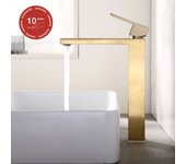 Grifo monomando lavabo alto sky bath oro cepillado inox s304 serie army