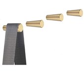 Juego de 4 ganchos de pared de latón cepillado, 40 mm x 15 mm, ganchos dorados para toallas para baño, percheros, perchas para ropa