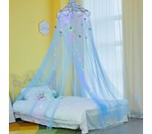 Mosquitera infantil tipo domo con luz led azul, instalación gratuita, 60 x 250 x 1100 cm (una puerta)