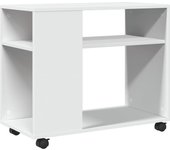 Mesa auxiliar，mesa de centro，mesita de centro con ruedas madera ingeniería blanco 70x35x60 cm cfw532115