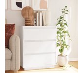 Aparador | aparador de comedor | armario de cocina de madera maciza de pino blanco 60x34x75 cm cfw13150
