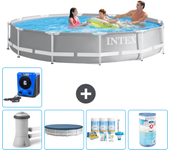 Paquete de piscina - intex - alrededor - 366x366x76 cm + accesorios a2086