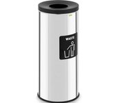 Cubo de basura - 45 l - color cromo - etiquetado para resto de residuos