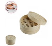 Vaporera de bambú cocina al vapor de bambú cocina asiática saludable estantes de 25 cm
