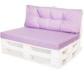 Cojín para palets 120x60x40cm, cojín de jardín violeta, conjunto de cojines para jardín, cojín de jardín plano, cojín de jardín para banco