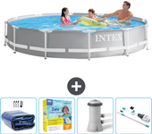 Paquete de piscina - intex - alrededor - 366x366x76 cm + accesorios cb12