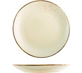 6x platos de gres reactivo h&h, ø 27 cm, marfil