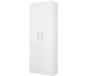Buyqualia armario hogar escobero multiusos dos puertas en color blanco (alto 170 cm/ancho 61 cm/fondo 32 cm)