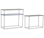 Consola set 2 metal 80x27,5x65 azul