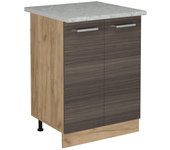 Vicco mueble bajo de cocina r-line, gris noble, 60 cm et mármol