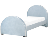 Beliani cama con somier de terciopelo azul 90 x 200 cm nozay