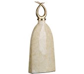 Jarrón 24 x 13 x 64 cm cristal dorado metal blanco