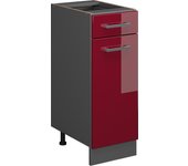 Vicco mueble bajo de cocina r-line, rojo burdeos alto brillo, 30 cm sin encimera