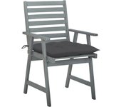 Sillas comedor de jardín 3 uds madera maciza acacia y cojines