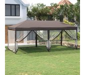 Vidaxl carpa para fiestas plegable con paredes gris taupé 3x6 m