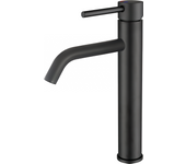 Valaz grifo de lavabo alto para pica negro mate con apertura en agua fría monomando redondo - serie ason