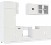 Mueble de cocina kalmar blanco 8 piezas madera contrachapada