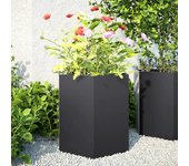 Jardinera hexagonal negra 46x40x45 cm acero