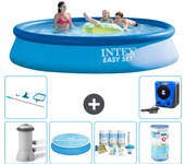 Paquete de piscina - intex - alrededor - 396x396x84 cm + accesorios a1159