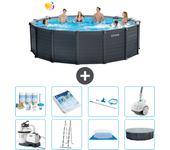 Paquete de piscina - intex - alrededor - 478x478x124 cm + accesorios a2740