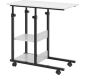 Vicco mesa de salón liam, blanco, 89 x 40 cm con ruedas