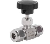 Válvula de acero inoxidable 304 de 2 vías con control de aguja de alta presión para agua, gas y líquido (f3/8)