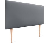 Dhome cabecero de polipiel liso y con patas cabeceros cabezal tapizado cama (polipiel gris, 110cm (camas 80/90/105))